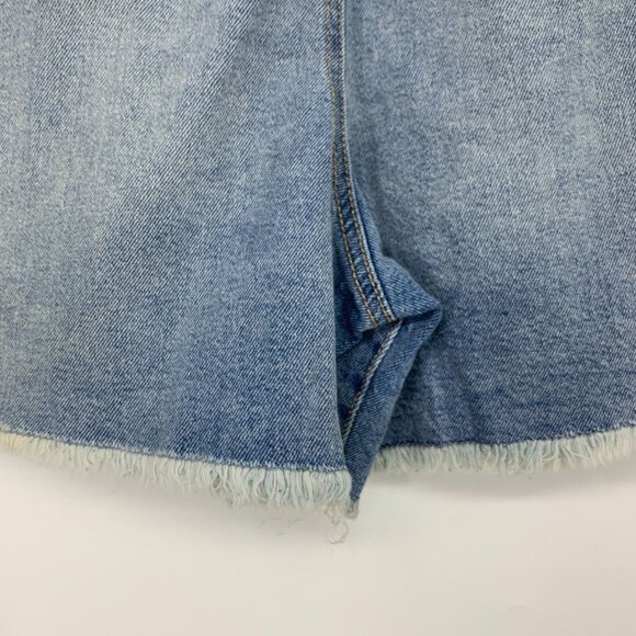 Wild Fable Shorts Blue Highest Rise A Line Pleated Bermuda Denim - Picture 11 of 12